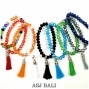 crystal beads bracelets stretch handmade tassels