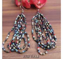bali beads earrings multiple seeds hooked mix