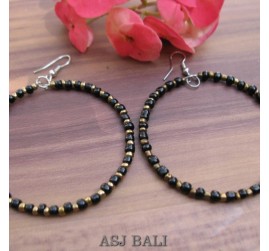 balinese beads fashion earrings hoop hooked black