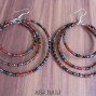 mix color triple seeds beads hoop earring fashion bali