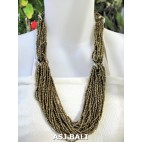 bali beads necklace multiple seeds fashion gold