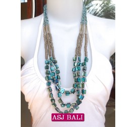 beads shells necklaces bali turquoise color fashion