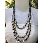 triangle seeds beads necklaces with steel ball abalone 