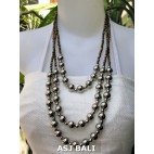 tiangle seeds beads necklaces with steel ball gold