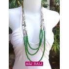 fashion phyrus beads solid green color necklace