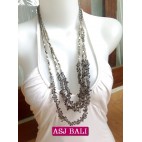 stone beads crystal grey necklaces handmade