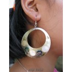mother pearls shells earrings painting handmade