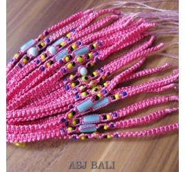 20 pieces hemp bracelets strings nylon pink
