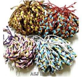 four color leather strings handmade hemp bracelets