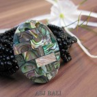 bracelets beads seashells stretch abalone oval