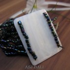 bracelets beads pendant sea shells stretch black 