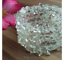 cuff beads bracelets stone crystal bali beige