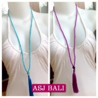 bali stone beads tassels necklace pendant skull 