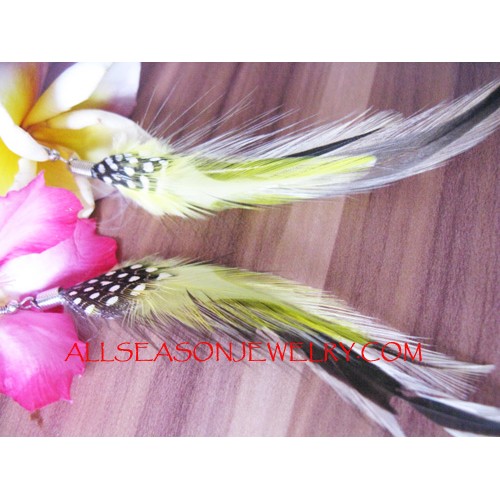 Stripped Rooster Feather Ear