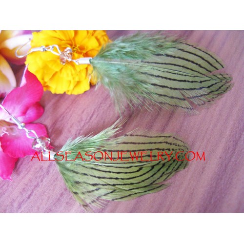 Painted Feather Earring