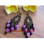 Purple Beads Earring Fashion