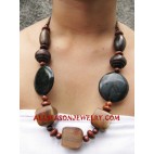 Stone Necklace Wooden