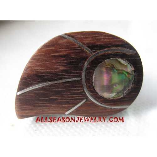 Wood Shell Rings Tears Style