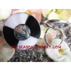 Paua Shell Rings Stainless