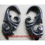 Carved Horn Earring Hand Carving Fake Gauges Ethnic Design