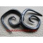 Spiral Fake Gauge Organic Black Horn Earrings Tribal  Design