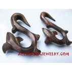 Earrings Wooden Carving
