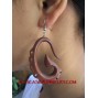 Ladies Wood Carved Earrings Bali Design Hooked