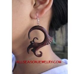 Wooden Carved Earring Hook
