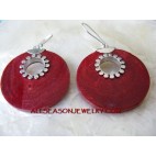 Red Coral Earring Silver