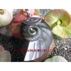 Carved Shells Pendant Silver