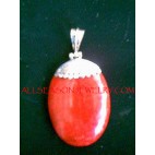 Pendant Necklace Red Coral