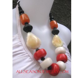 Ethnic Wooden Fashion Multi Color Necklace