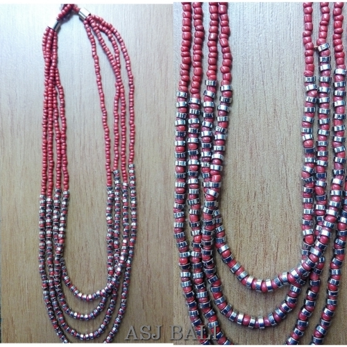 four seeds beads necklaces charming steels red color
