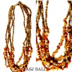 stone beads necklaces natural style multiple strand
