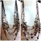 beads necklaces four strand with silver accessories charm