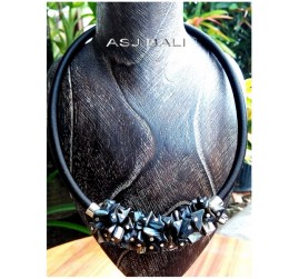 chokers necklaces sea shells bead accessories black color