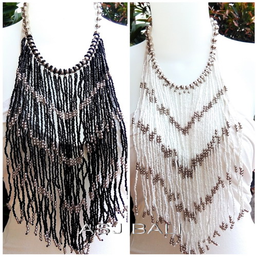 multiple strand necklaces beads casandra long motif