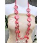 two color double long strand necklaces shells bead wood coins
