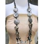 double long strand necklaces shells bead wood black color