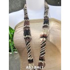 fashion beads necklaces color mix long strand wrap brown