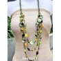 fashion necklaces glass beaded with shells nuged dark green