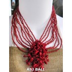 stone pendant beaded necklaces mono color strand