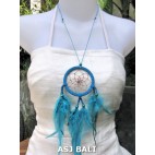 feather dream catcher pendant necklaces turquoise suede leather