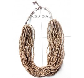 bali beads fashion necklaces multiple strand beige color