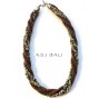 circle beads strand necklaces two color mix gold