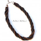 circle beads two strand necklaces two color black gold