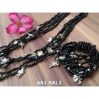 necklaces bracelets beads sets stretching charm black