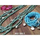 necklaces bracelets beads sets stretching charm turquoise