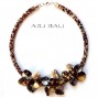 chokers necklaces beads with seashells flowers brown