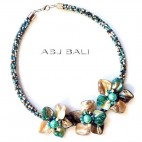 mix color beads chokers necklaces flower seashells fashion